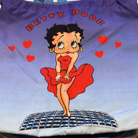 VINTAGE BETTY BOOP TOTE BAG 18" X 16" "MARILYN MONROE" POSE OVER GRATE - Picture 3 of 9